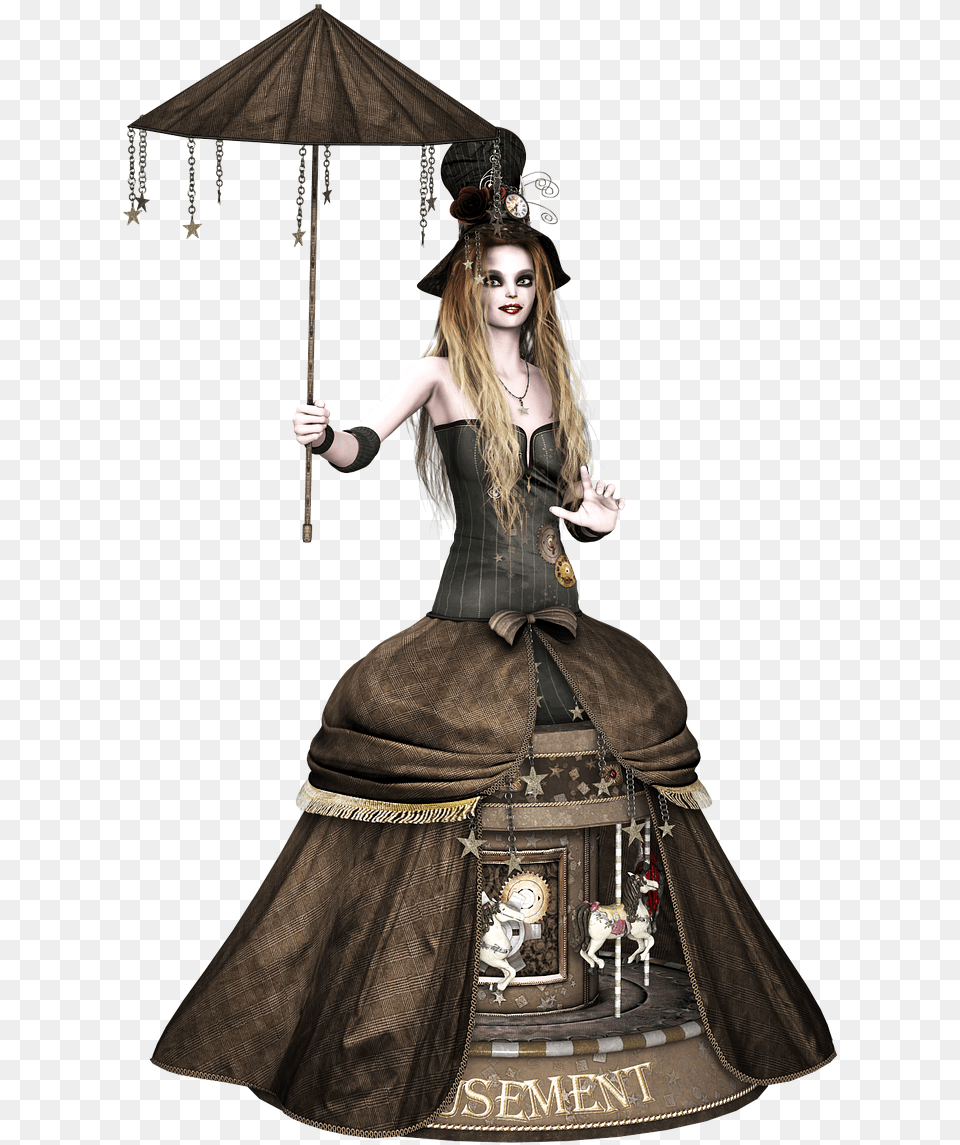 Steampunk Umbrella, Clothing, Costume, Dress, Person Png