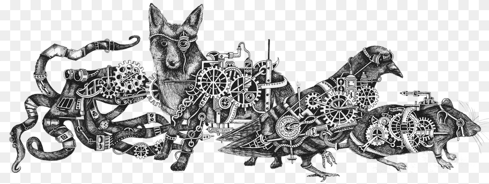 Steampunkfour Animal Ai Olympics, Art, Doodle, Drawing, Adult Free Png