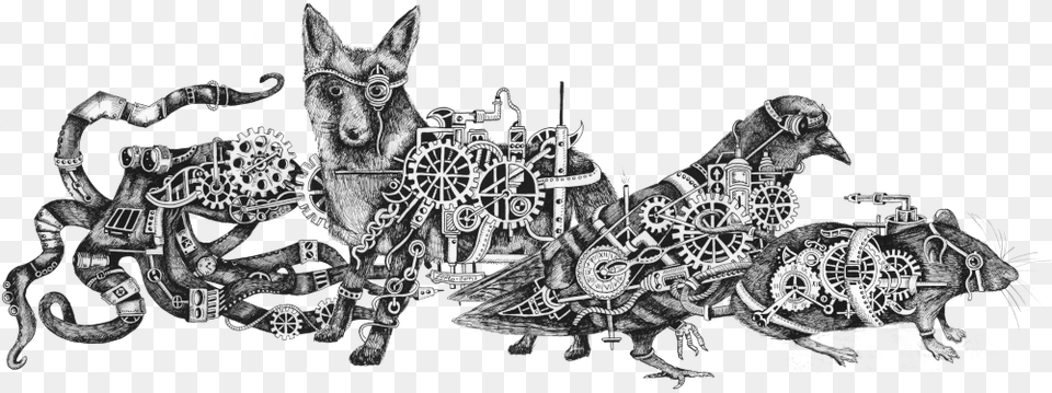 Steampunkfour Artificial Intelligence Animals, Art, Doodle, Drawing Free Png Download