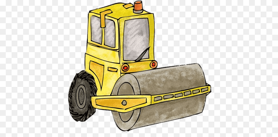 Steamroller Drawing, Machine, Bulldozer Free Transparent Png