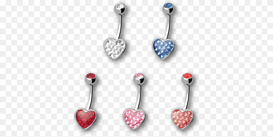 Steel Crystal Heart Banana Earrings, Accessories, Earring, Jewelry, Gemstone Png Image