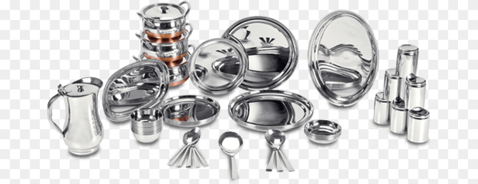 Steel Dinner Set 5 Image Body Jewelry, Silver, Cutlery, Chandelier, Lamp Free Png