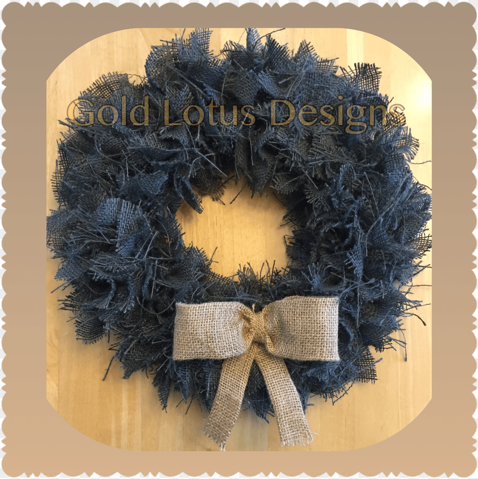 Steel Grey Burlap Wreath W Bow Wreath Free Transparent Png