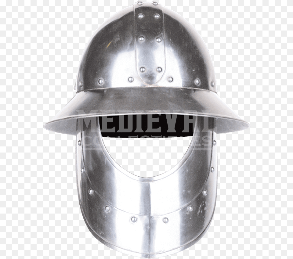 Steel Kettle Hat With Face Armour Armour, Helmet, Clothing, Hardhat, Armor Png Image