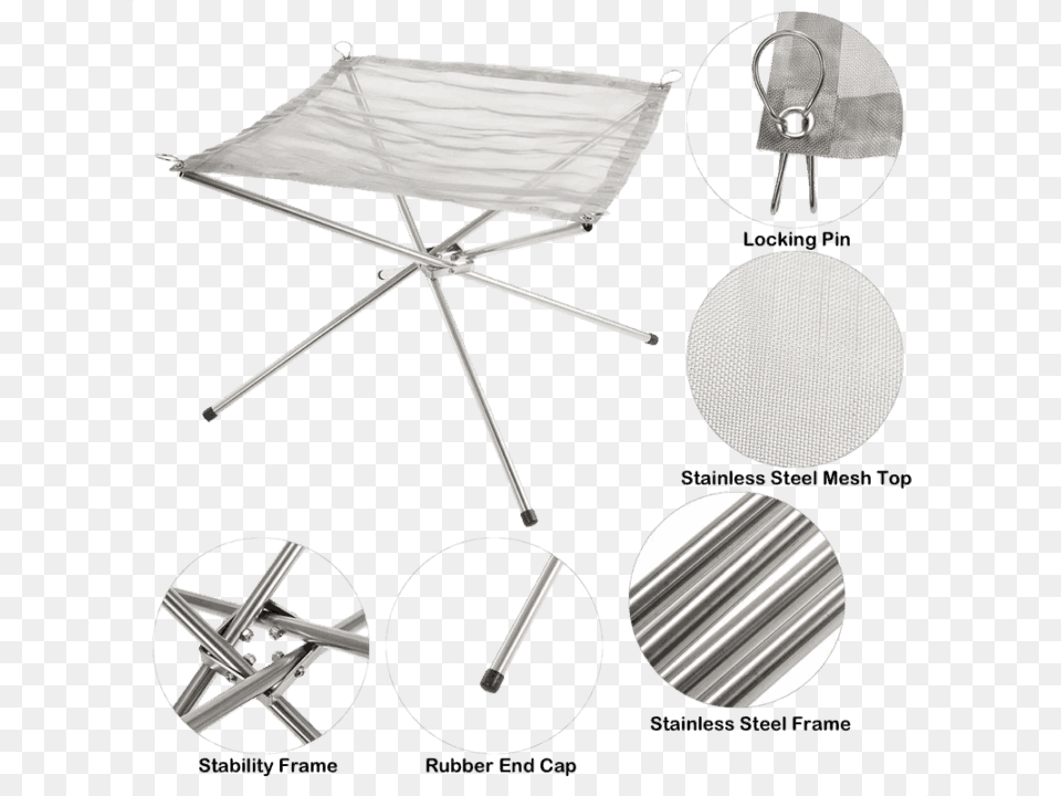 Steel Mesh Fire Pit Details Folding Table, Furniture, Machine, Wheel, Cushion Free Png Download