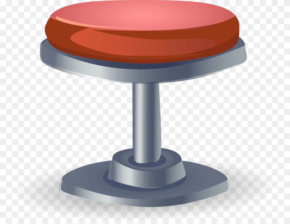 Steel Red Cushion Stool Clipart, Bar Stool, Furniture Png