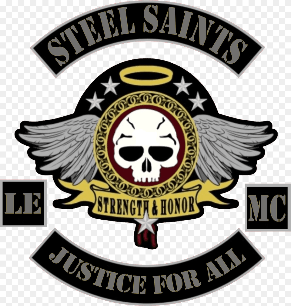 Steel Saints Le Mc Logo Motorcycle Club Logo Transparent, Badge, Emblem, Symbol, Animal Png Image
