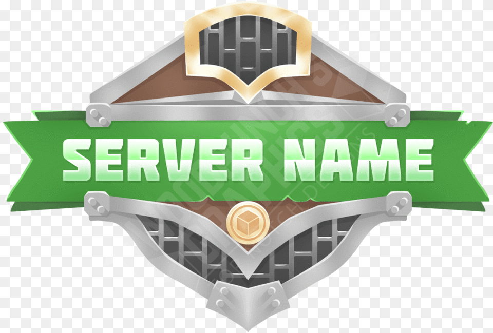 Steel Shield Minecraft Logo Green Server, Badge, Symbol Free Png Download