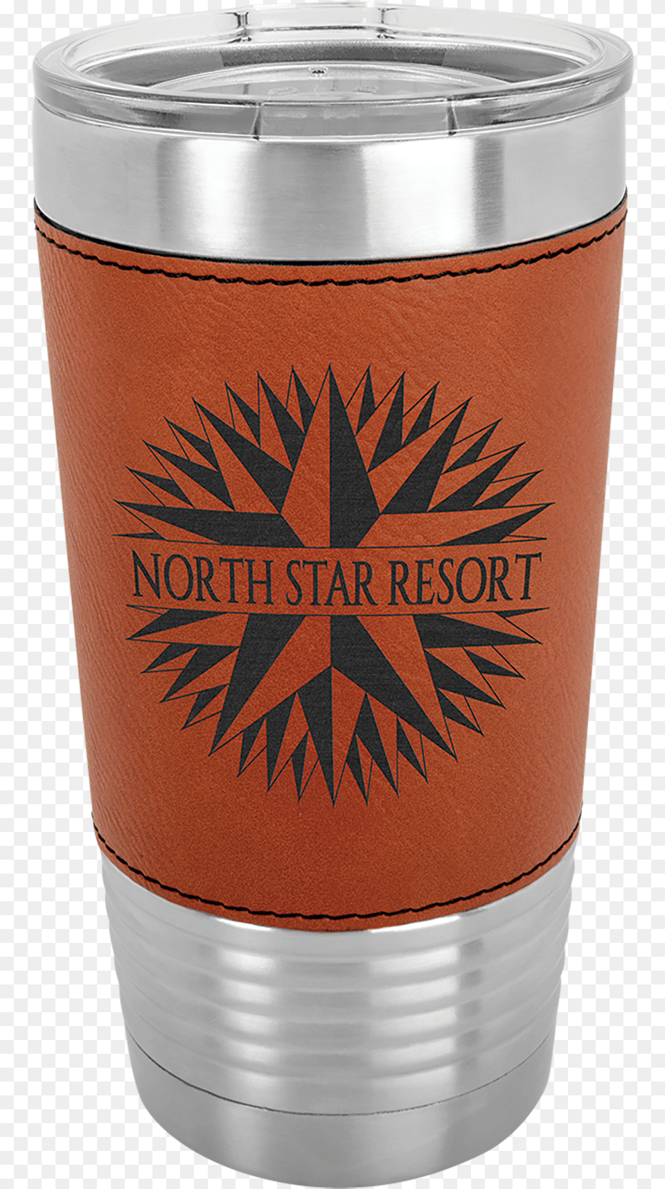 Steel Tumbler With Leather, Can, Tin, Cup Free Transparent Png