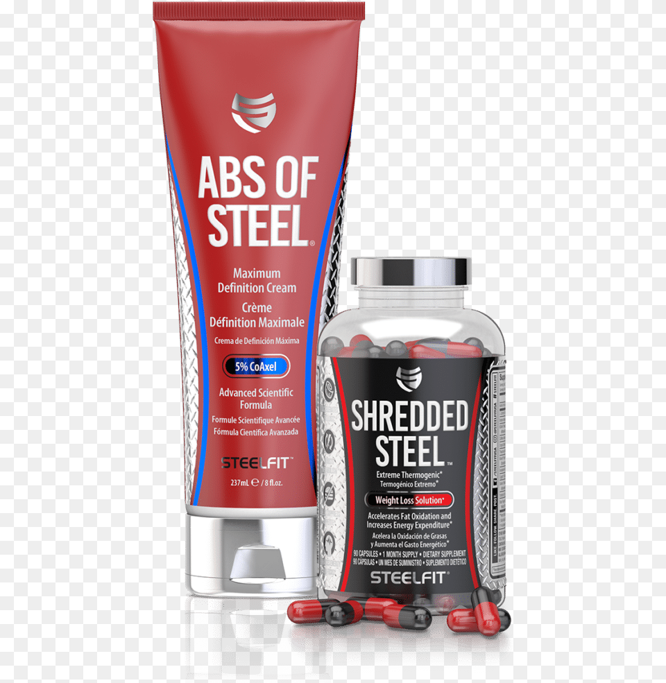 Steelfit Abs Of Steel, Bottle, Person, Can, Tin Free Png