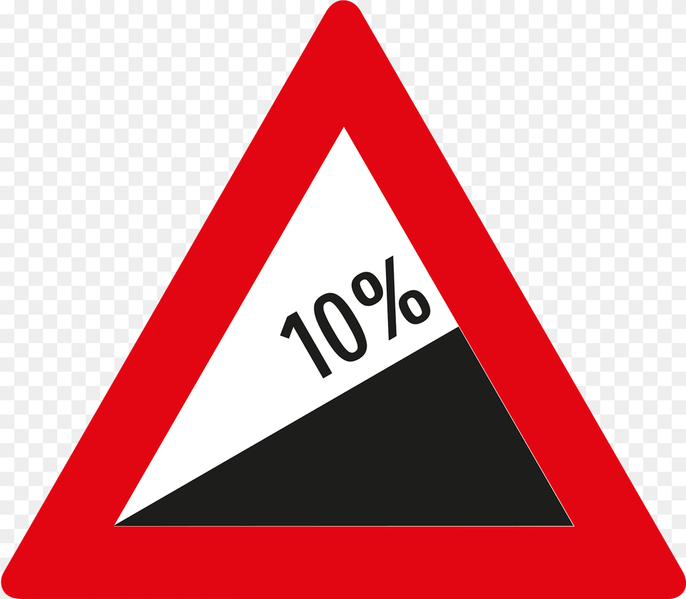 Steep Ascent Sign In Austria Clipart, Symbol, Triangle, Road Sign Png Image