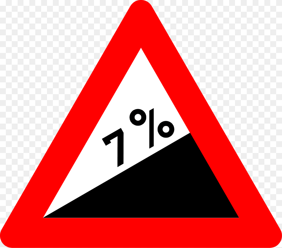 Steep Ascent Sign In Belgium Clipart, Symbol, Triangle, Road Sign, Dynamite Free Transparent Png