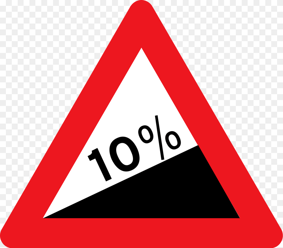 Steep Ascent Sign In Denmark Clipart, Symbol, Triangle, Road Sign, Dynamite Png Image