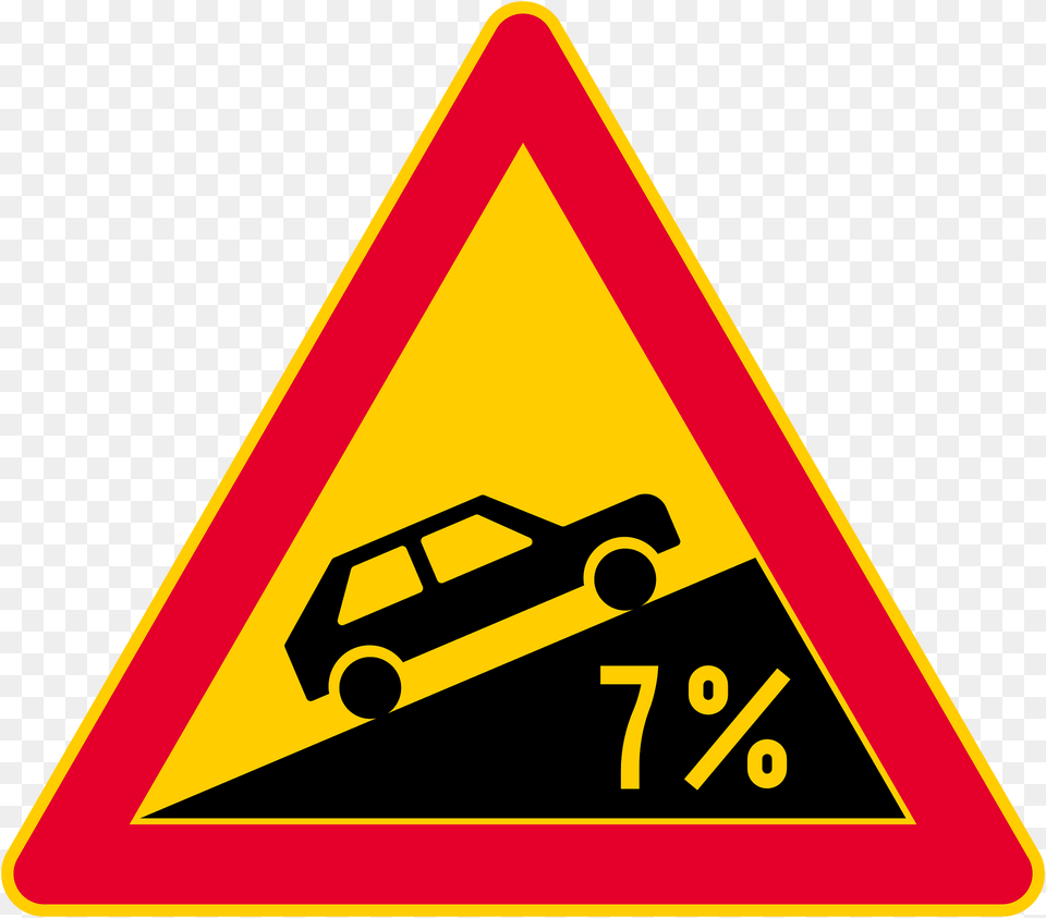 Steep Ascent Sign In Finland Clipart, Symbol, Road Sign Free Png Download