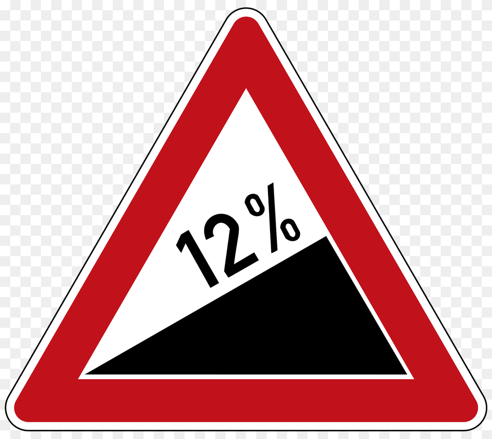 Steep Ascent Sign In Germany Clipart, Symbol, Triangle, Road Sign Free Png Download