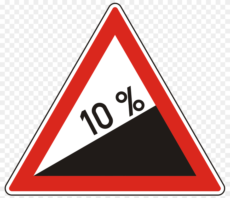 Steep Ascent Sign In Hungary Clipart, Symbol, Triangle, Road Sign Free Transparent Png