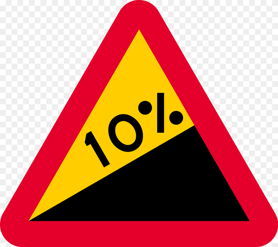 Steep Ascent Sign In Sweden Clipart, Symbol, Road Sign, Triangle, Dynamite Png