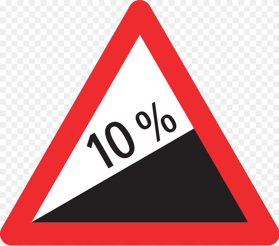 Steep Ascent Sign In Switzerland Clipart, Symbol, Triangle, Road Sign Free Png