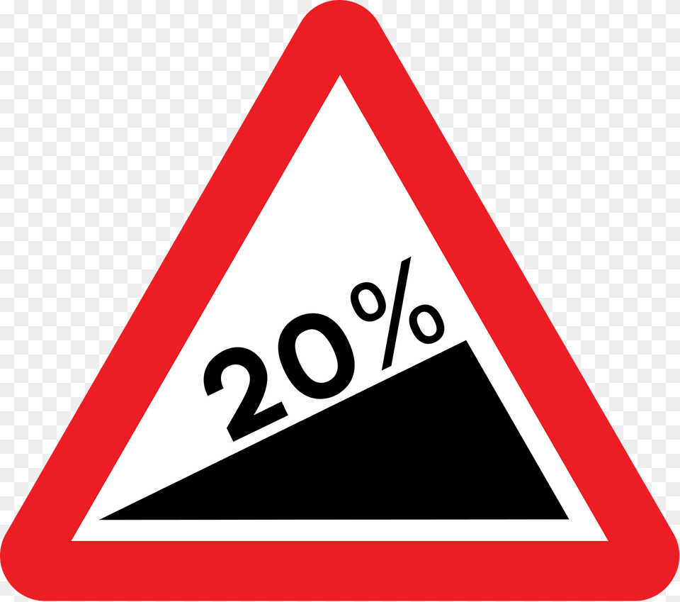 Steep Ascent Sign In Uk Clipart, Symbol, Triangle, Road Sign, Dynamite Free Png