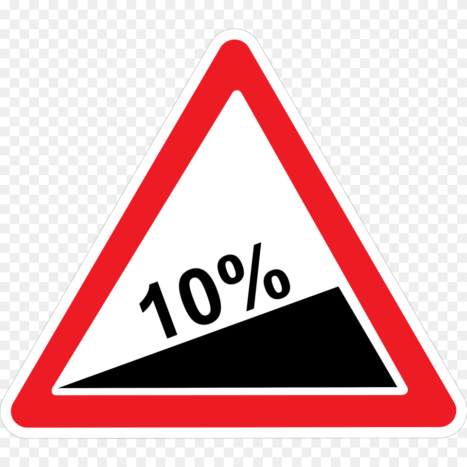 Steep Ascent Sign In Ukraine Clipart, Symbol, Road Sign, Triangle Free Transparent Png