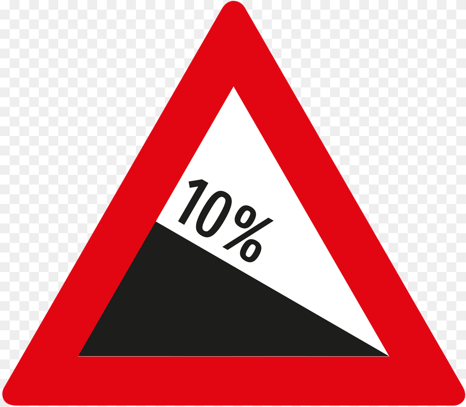 Steep Descent Sign In Austria Clipart, Symbol, Triangle, Road Sign Png Image