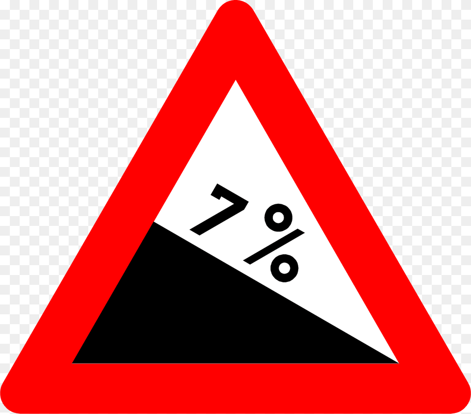 Steep Descent Sign In Belgium Clipart, Symbol, Triangle, Road Sign, Dynamite Png