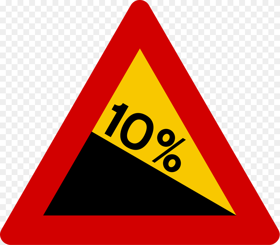 Steep Descent Sign In Iceland Clipart, Symbol, Road Sign, Triangle Free Png