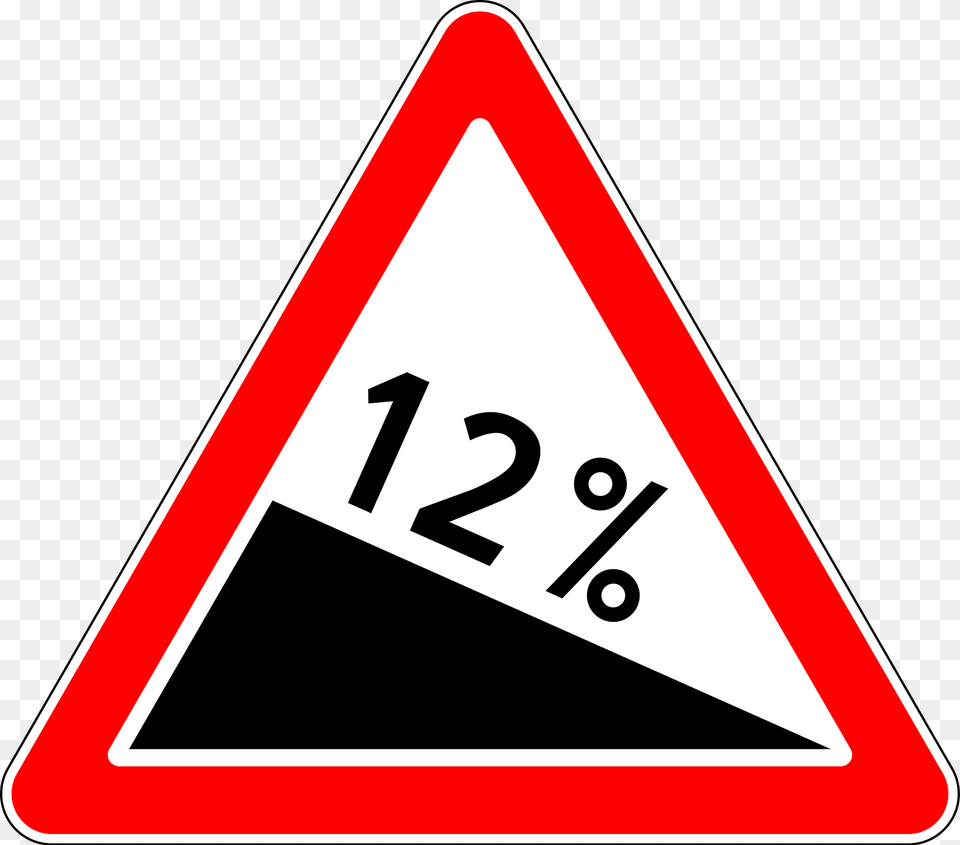 Steep Descent Sign In Russia Clipart, Symbol, Road Sign, Triangle Free Png