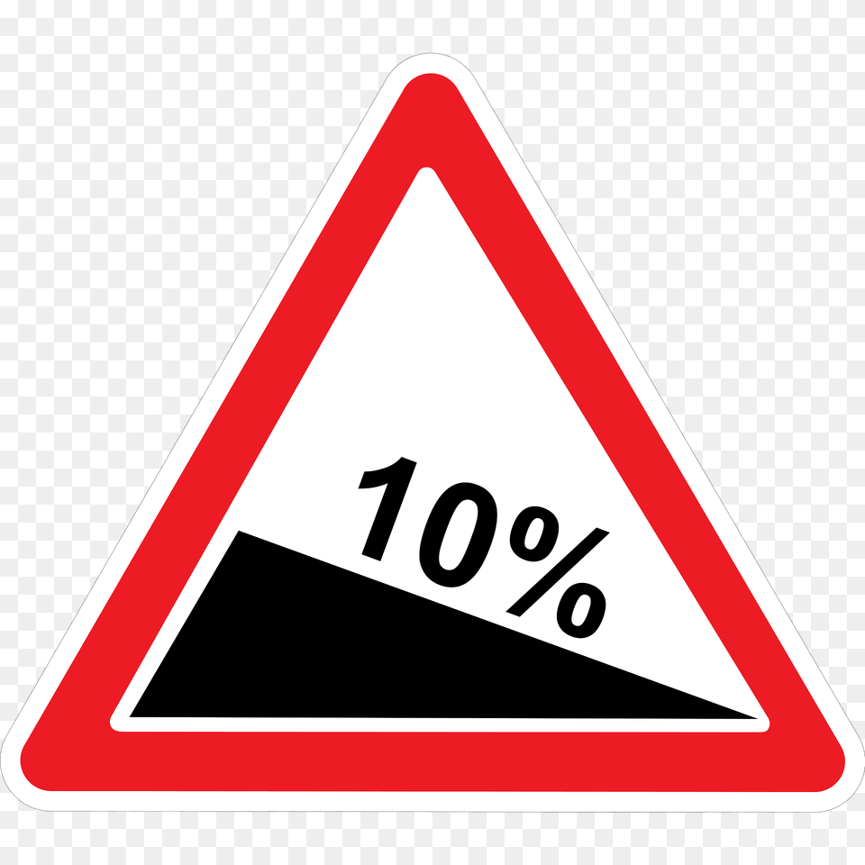 Steep Descent Sign In Ukraine Clipart, Symbol, Road Sign, Triangle Free Transparent Png