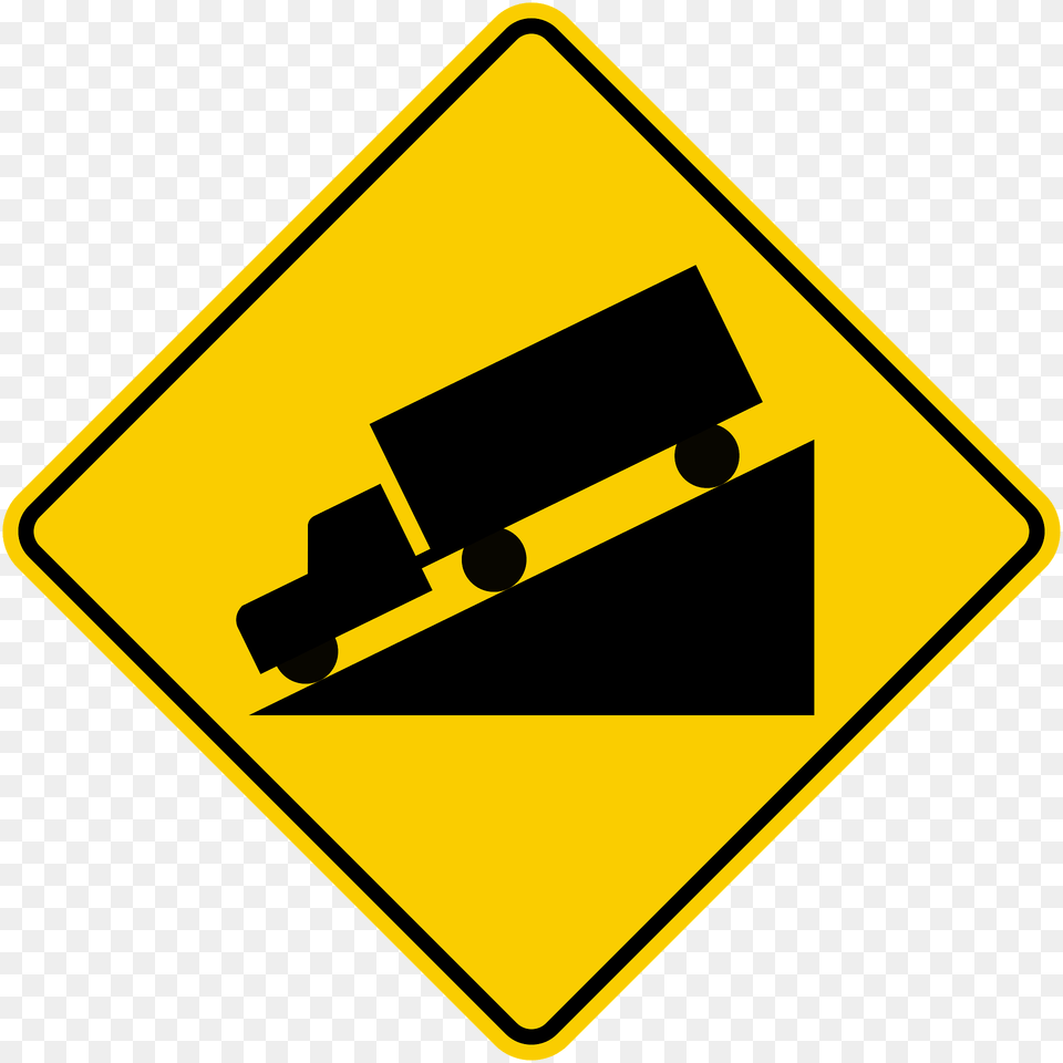 Steep Grade Downwards Sign In Colombia Clipart, Symbol, Road Sign Png Image