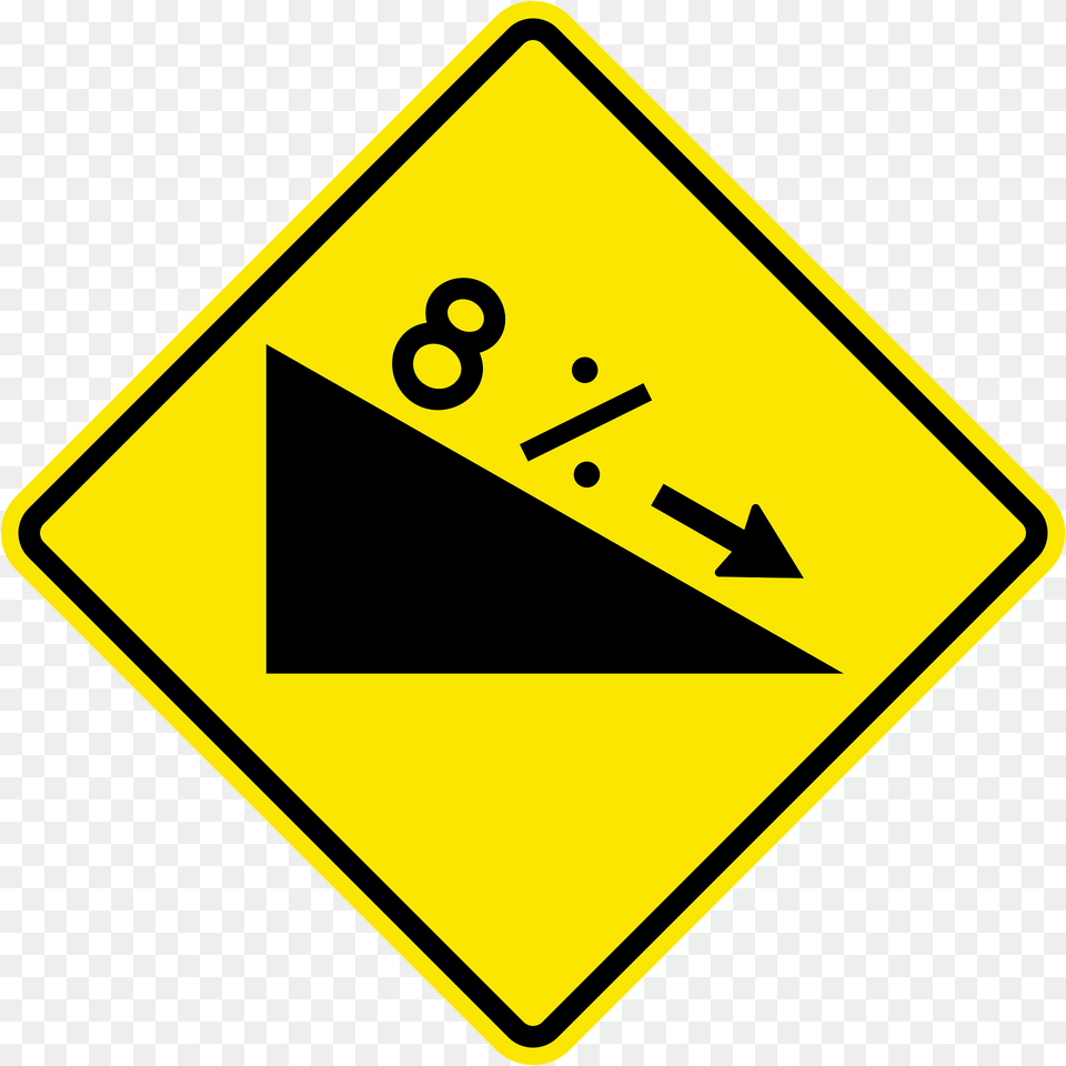 Steep Grade Downwards Sign In Jamaica Clipart, Symbol, Road Sign Png