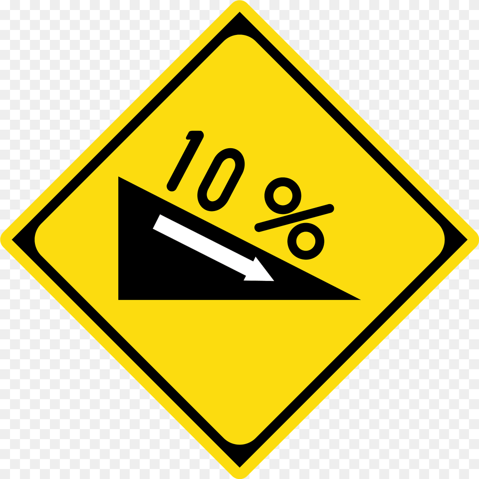 Steep Grade Downwards Sign In Japan Clipart, Symbol, Road Sign Png Image