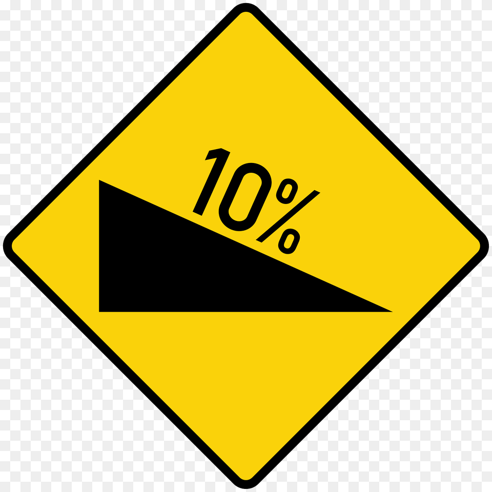 Steep Grade Downwards Sign In Liberia Clipart, Symbol, Road Sign Free Transparent Png