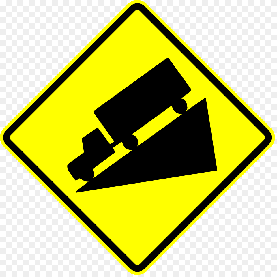 Steep Grade Downwards Sign In Panama Clipart, Symbol, Road Sign Png Image