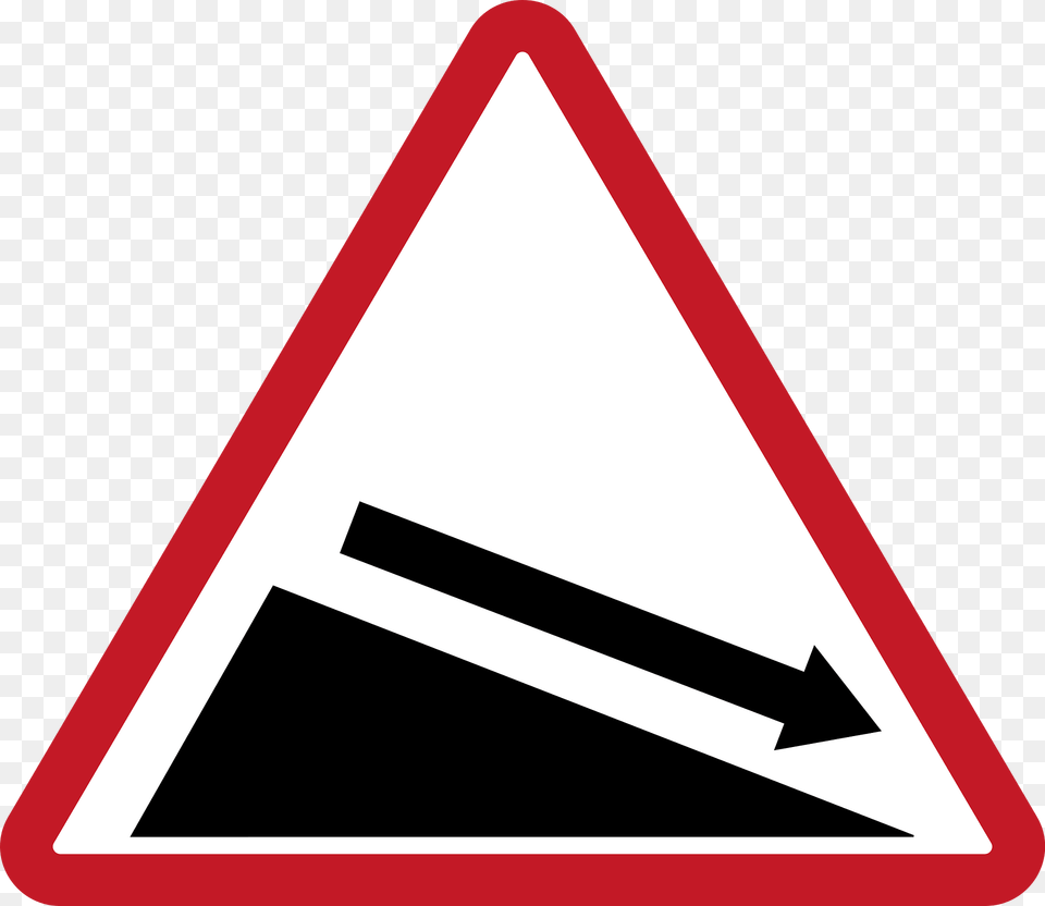 Steep Grade Downwards Sign In Philippines Clipart, Symbol, Triangle, Road Sign, Bow Png