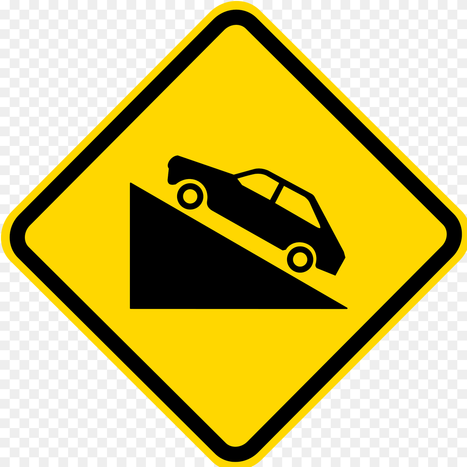 Steep Grade Upwards Sign In Brazil Clipart, Symbol, Road Sign, First Aid Free Transparent Png