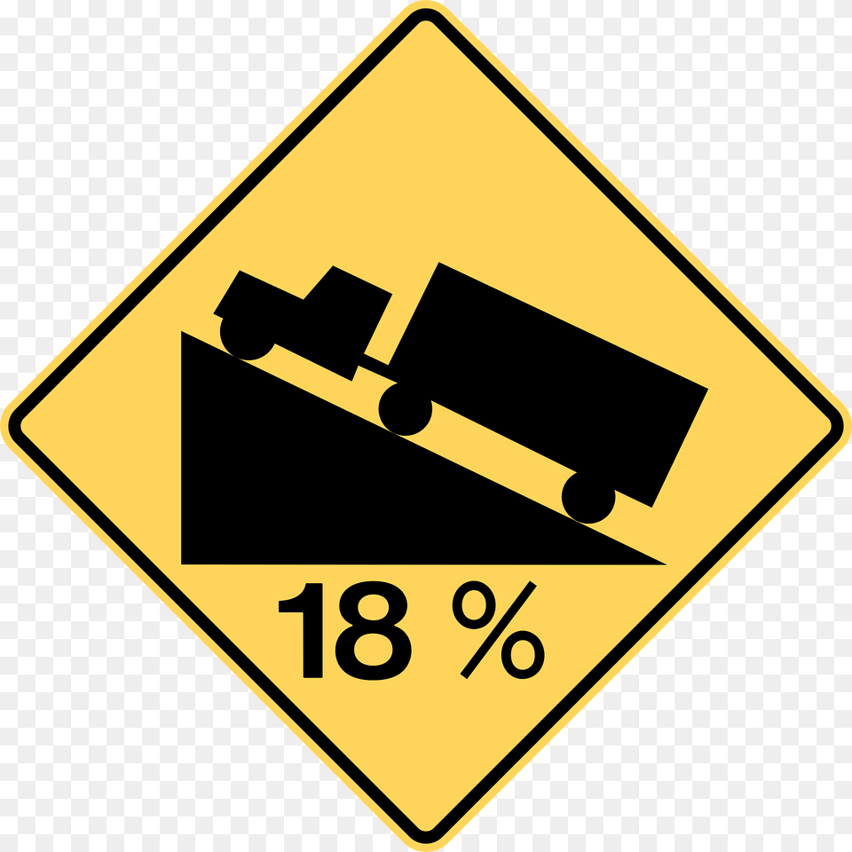 Steep Grade Upwards Sign In British Columbia Clipart, Symbol, Road Sign Png