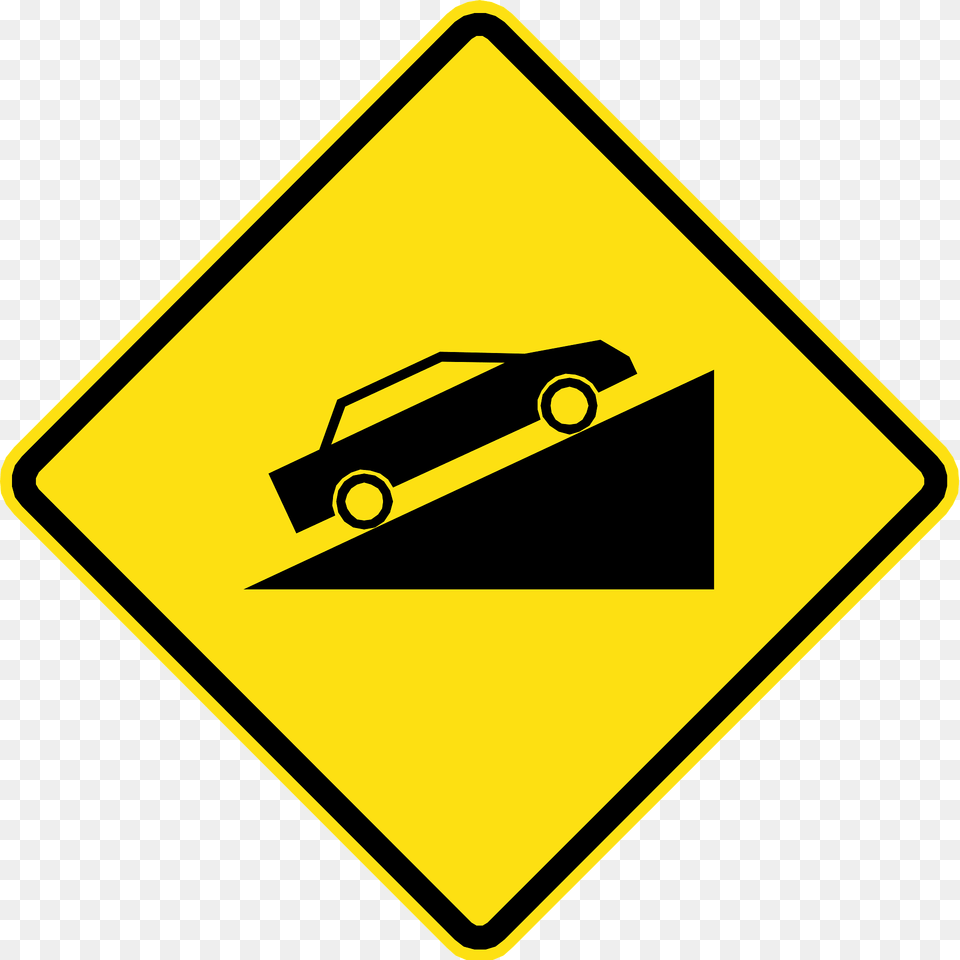 Steep Grade Upwards Sign In Chile Clipart, Symbol, Road Sign, Machine, Wheel Png