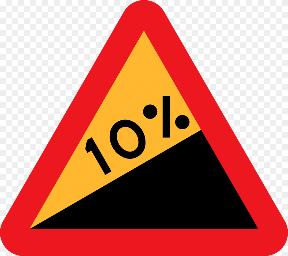 Steep Hill Upwards Clipart, Sign, Symbol, Road Sign, Triangle Png
