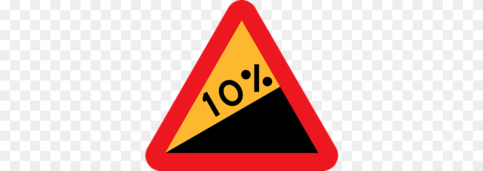 Steep Hill Upwards Roadsign Road Sign Gradient Road Sign, Symbol, Road Sign, Triangle Free Png