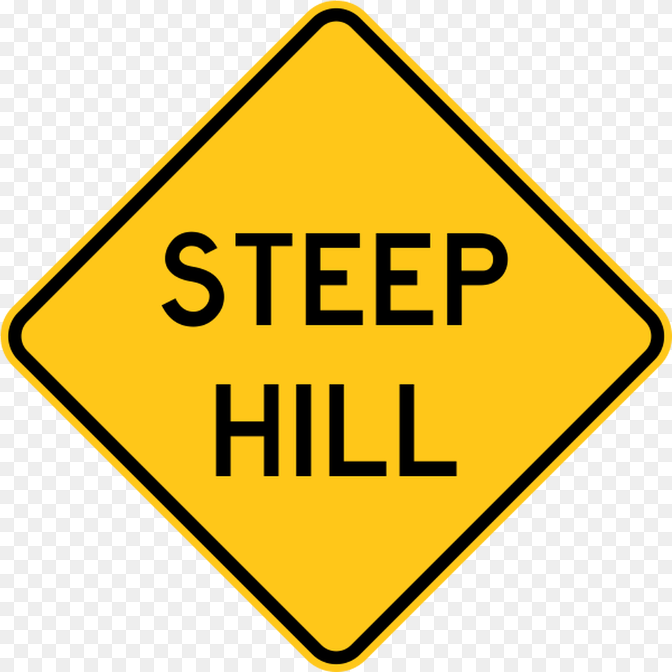 Steep Hill Warning Trail Sign Language, Road Sign, Symbol Png