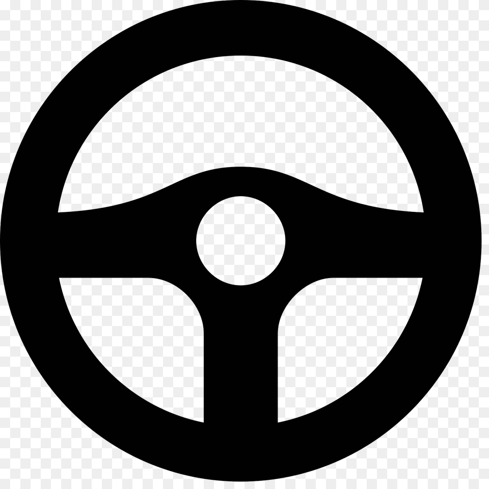 Steering Wheel Icon, Gray Free Png