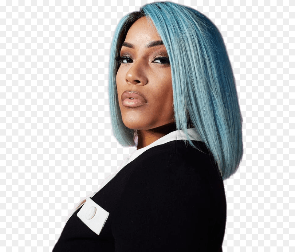 Stefflon Don Blue Hair, Adult, Portrait, Photography, Person Free Png