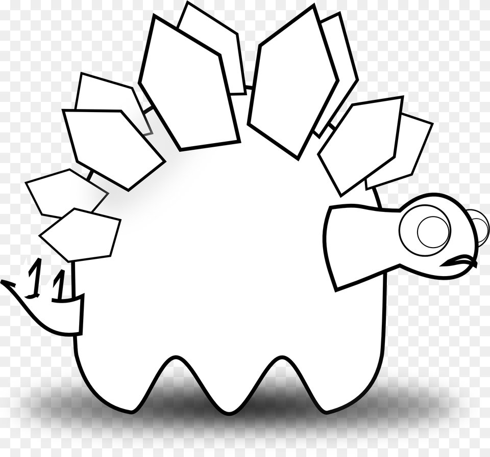 Stegosaurus Black And White Coloring Book Clip Art Clip Art, Stencil, Machine, Electronics, Hardware Free Png Download