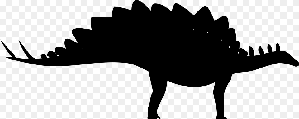 Stegosaurus Silhouette, Gray Free Png Download