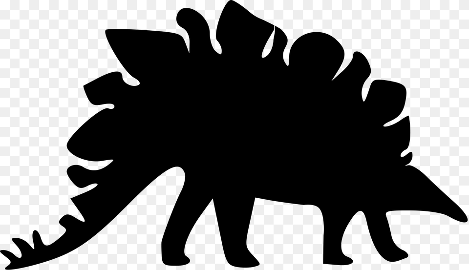 Stegosaurus Silhouette, Gray Free Transparent Png
