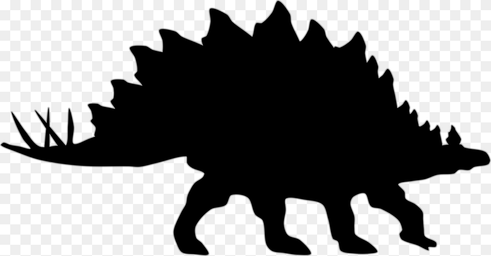 Stegosaurus Triceratops Tyrannosaurus Dinosaur Silhouette Gray Free Png Download