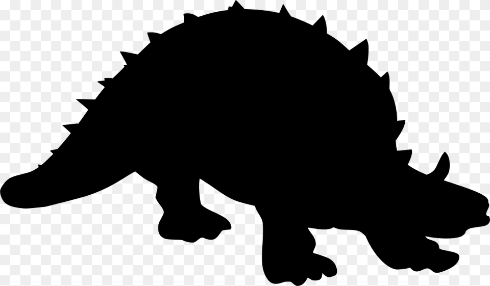 Stegosaurus Vector Spikes Skunk Silhouette Clip Art, Gray Free Transparent Png