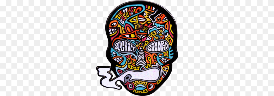 Steinman Smoking Skull Pin Colorburst Illustration, Art, Doodle, Drawing, Sticker Png Image