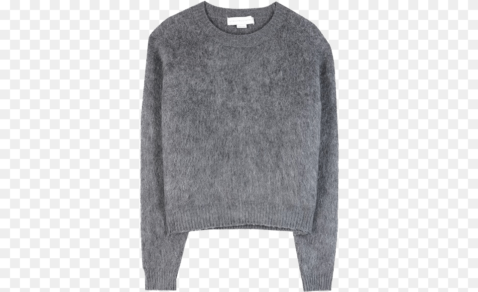 Stella Mccartney Grey Wool Blend Sweater White Wool Grey Wool Sweater, Clothing, Knitwear, Sweatshirt Png